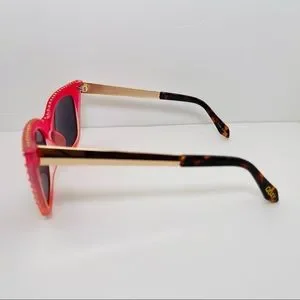 Quay x Saweetie Harper Studded Sunglasses Matte Coral/Black ID:49786 Quay Australia | Accessories | Quay X Saweetie Harper  main image 3